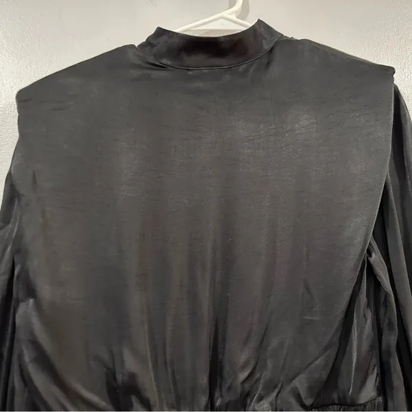 Farm Rio Black Heart Cutout Satin Dress XS - Image 7
