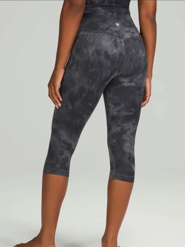 NWT Lululemon Align HR Crop 17" Leggings Diamond Dye Pitch Grey Graphite Grey 14 - Image 2
