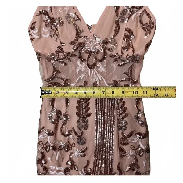 PrettyLittleThing Dress Womens 0 Pink Sequin Bodycon Mini Cocktail Party Event - Image 6
