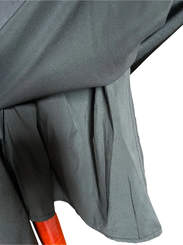 DO+BE black satin jumpsuit featuring an asymmetrical draped one-shoulder overlay - Image 13