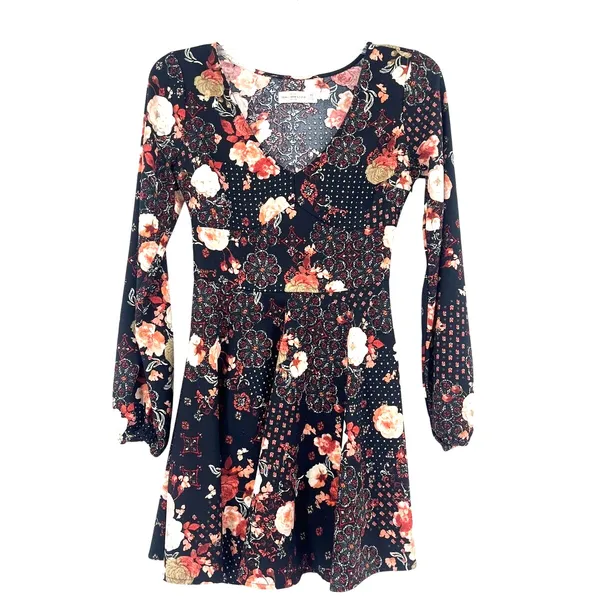 Abercrombie & Fitch Y2K Babydoll Mini Dress Sz XS Floral Whimsigoth Fairy Grunge - Image 2