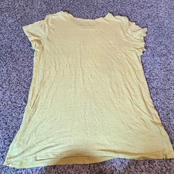Eileen Fisher‎ Chartreuse Yellow Crew Neck Short Sleeve Tee XL Organic Linen - Image 5