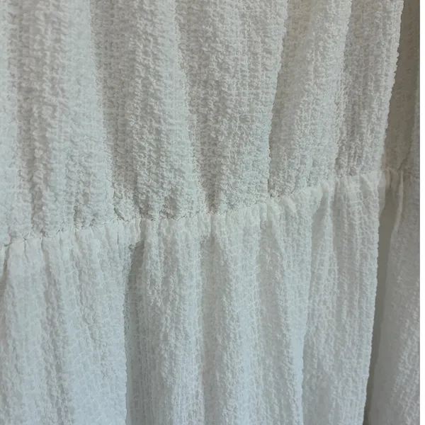 ASTR The‎ Label White Textured Puff Sleeve Tiered Midi Dress ADR100877 Womens XS - Image 7