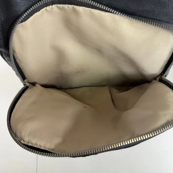 American Leather Co Small Backpack Black Pebbled Leather Travel Bag Minimalist - Image 7