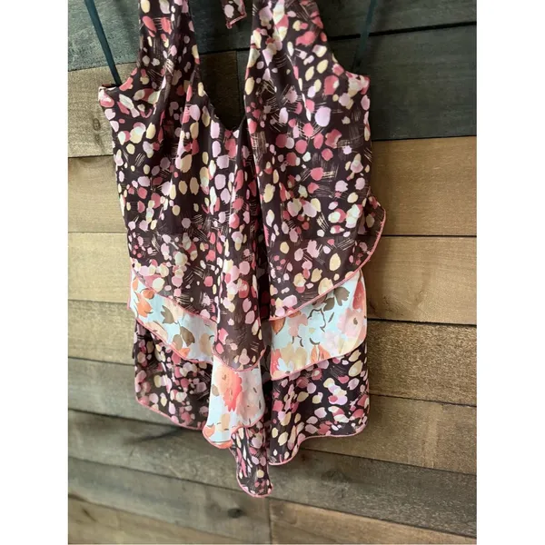 Frederick’s Of Hollywood Floral Handkerchief Halter Tank Top Y2K Large - Image 6