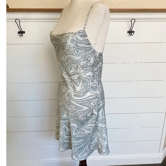 Audrey 3+1‎ Forest Green & White Marble Mini Slip Dress - S - Image 3