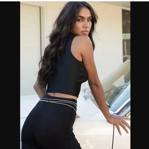 Princess Polly Black lace up Crop Top - Image 3