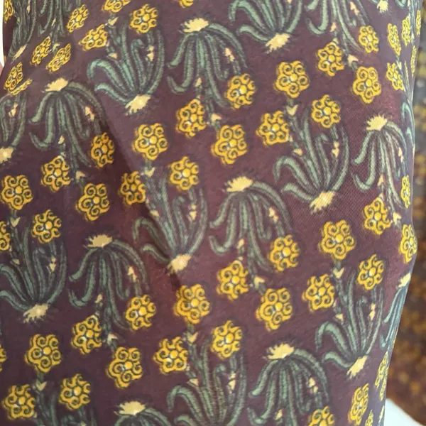 Earthbound Trading Co Dress Large Burgundy Floral Midi Hippie Boho Granola - Image 2