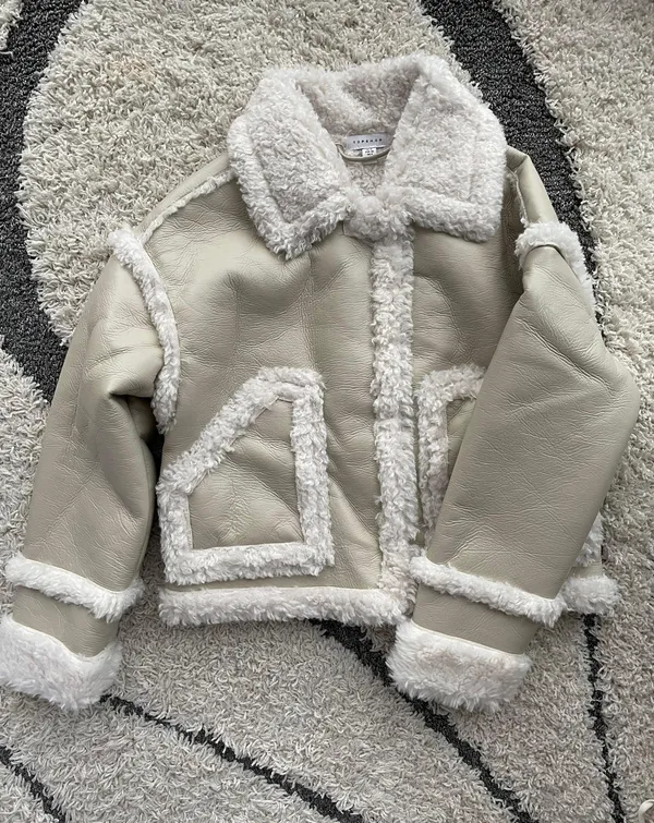Topshop Faux Leather White Jacket - Image 5