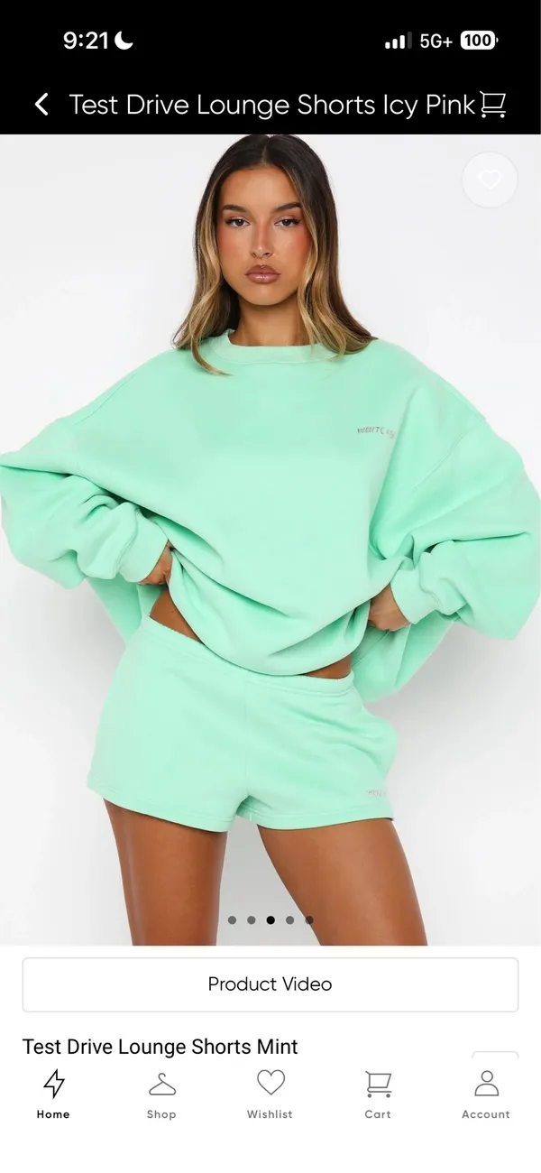 White fox mint green sweatshirt and sweat shorts set Size XXS/XS - Image 8