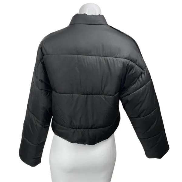 Zara Women's Black Long Sleeve Quilted Puffer Outdoor Winter Coat Jacket Size S - Image 2