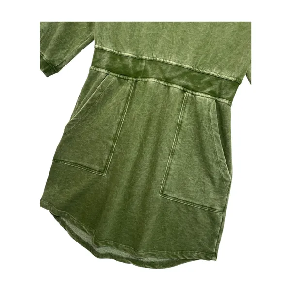 Anthropologie Daily Practice Dress Womens Small Green Mineral Wash French Terry - Image 5