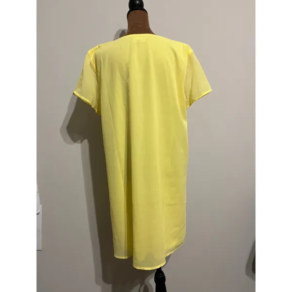 Lulus Yellow V-Neck Shift Dress Size L - Image 3