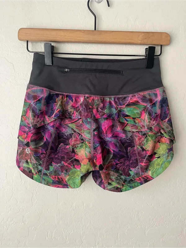 Lululemon Speed Up Mid-Rise shorts neon floral 0 - Image 4
