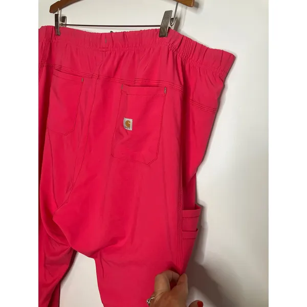 Carhartt Liberty Scrub Pants Womens 3XL hot Pink Excellent Jogger Cargo C52610 - Image 7