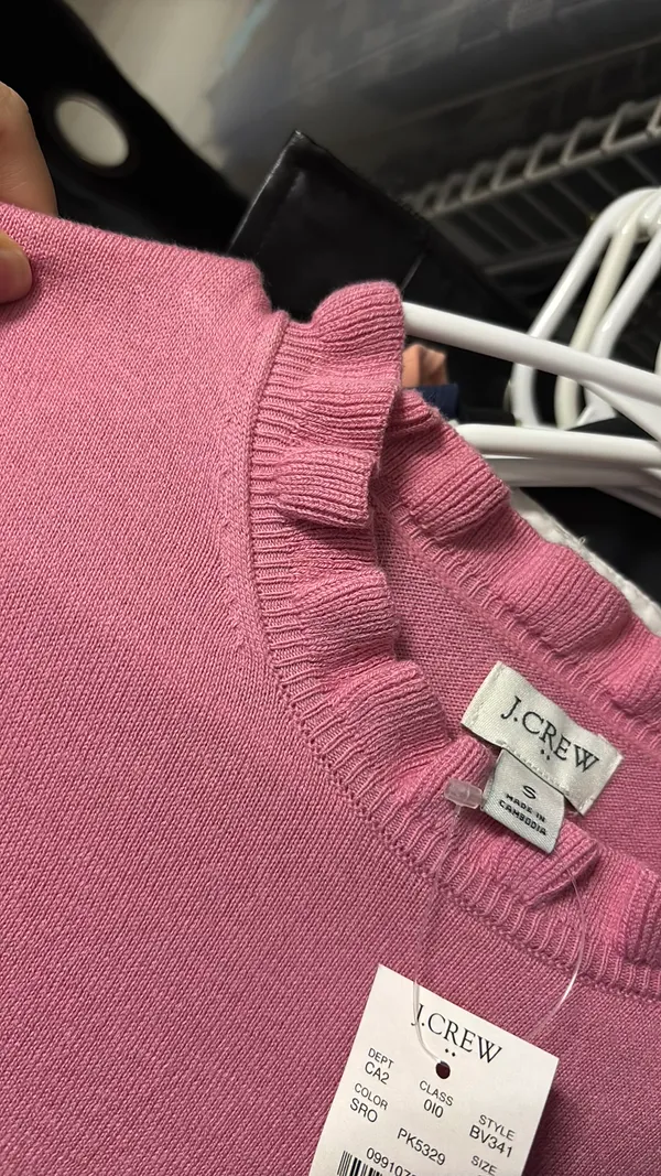 J.Crew Sweater Ruffle Neck Long Sleeve - Image 6