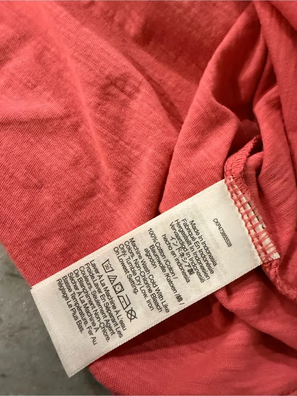 NWOT Madewell Size M Pink V Neck Short Sleeve Lightweight Slub Cotton Top - Image 9