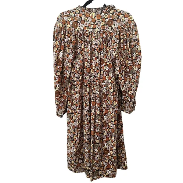 ANTIK BATIK Colline Gathered Floral Dress Brown NWT‎ XS/36 - Image 3