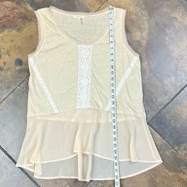 Entro Sleeveless Lace Semi-Sheer Tank Top Large - Image 5