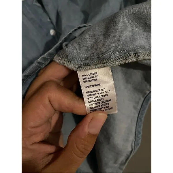 Kim Rogers Denim Button Up Long Sleeve Size XL - Image 5