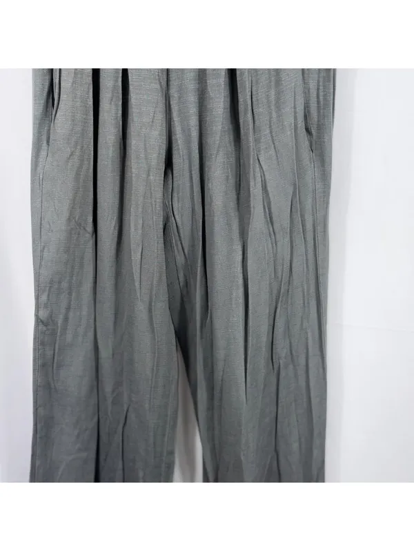 Black Smocked Waist Wide Leg Pants Size M - Image 3