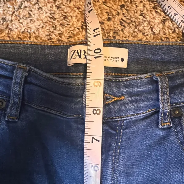 Zara Skinny‎ Jeans Dark Wash Denim Casual Everyday Style Size 4 - Image 4