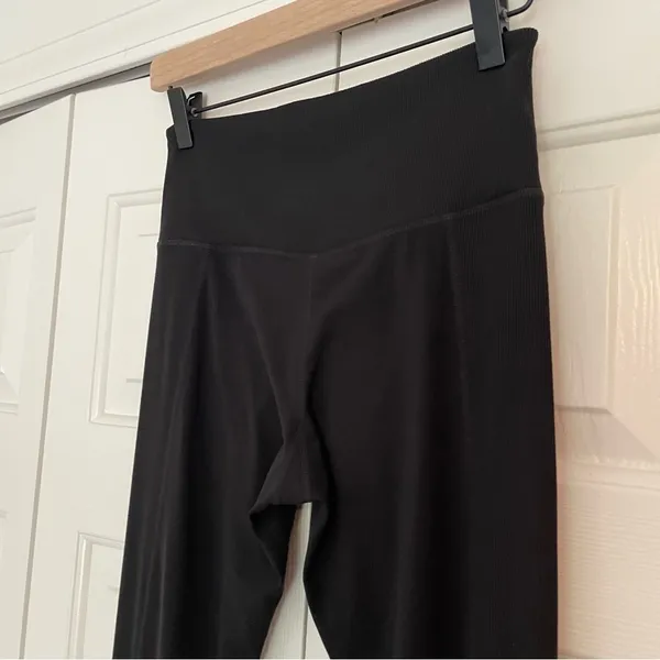 Athleta Elation Hybrid Tights Leggings Black Sz Small Ribbed High Rise - Image 15