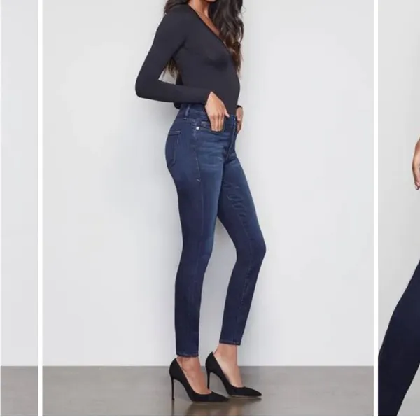 Good American High Rise Good Legs GAGL103 in Dark Blue089 Size 4 27 - Image 2
