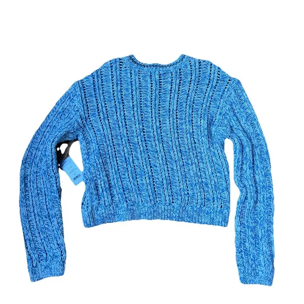 Duffy Loose Knit Pointelle Open Stitch Knitted Sweater Cotton Size M - Image 6