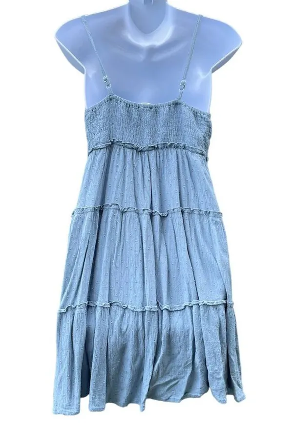 Sim & Sam Dusty Blue spaghetti adjustable strap mini dress - Image 4