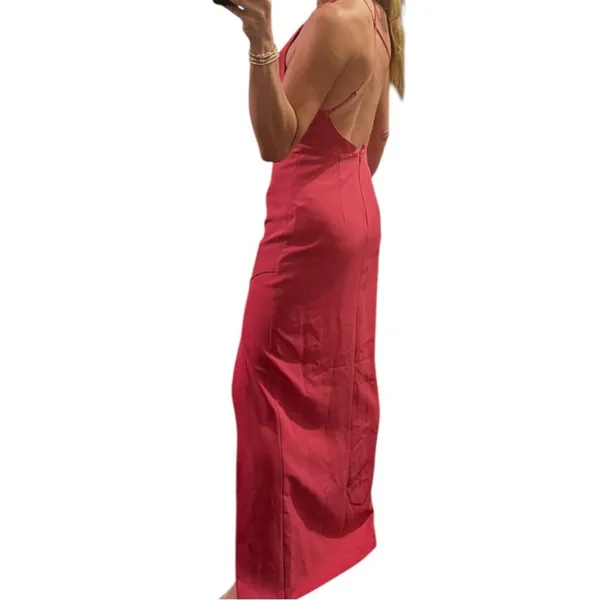 Women's Parker Black hot pink V-Neck Maxi Dress Standard S - Image 2