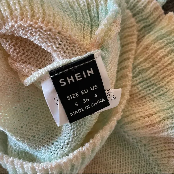 SHEIN Pastel Rainbow Y2K Aesthetic Cropped Open Knit Festival Sweater Size Small - Image 7