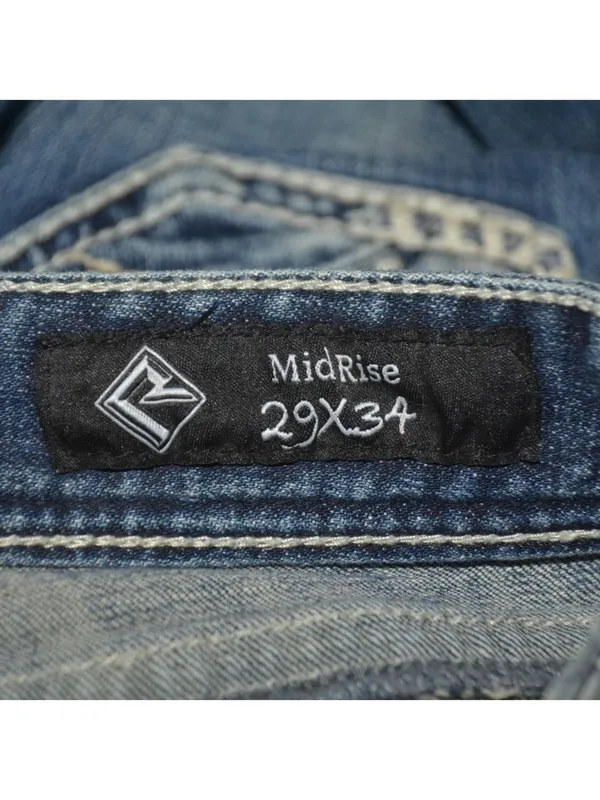Rock Roll Cowgirl Bootcut Riding Western Jeans Womens 29x34 Embroidered Denim - Image 12