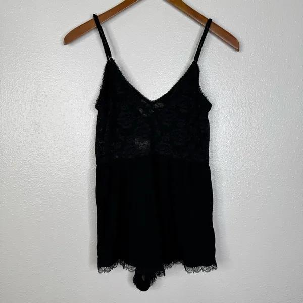 Free People Intimately Black Lace Romper Size Xsmall‎ - Image 2