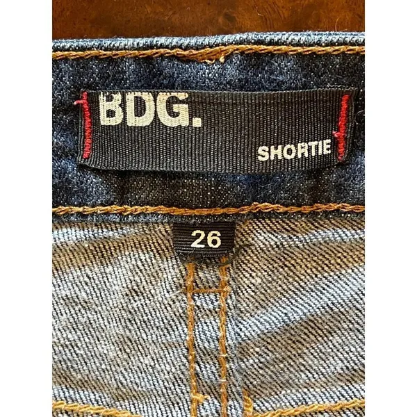 BDG Blue Denim Shortie Medium Wash‎ Cut Off Low Rise Denim Shorts Size 26 - Image 6