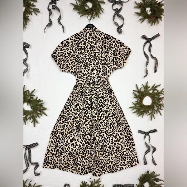 Exquise Anthropologie Cotton Blend Relaxed Leopard Tobie Shirt Dress Sz XS. P-46 - Image 3