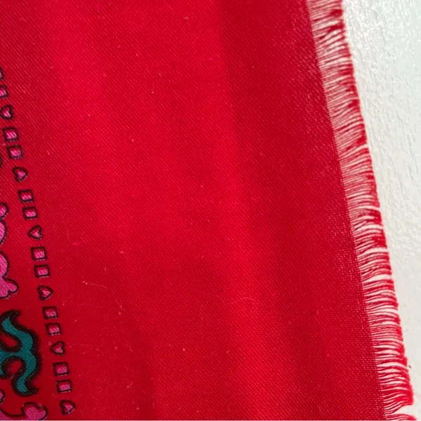 Vintage 80s Vicountessa Valentina scarf red purple floral paisley green shawl - Image 6