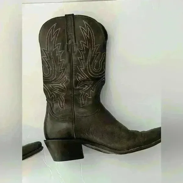 Charlie 1 Horse Mad Dog Calf Cowboy Boots Chocolate Brown Size 7.5 - Image 4