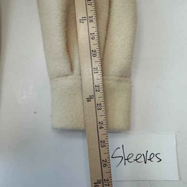 Vintage Michelle Stuart Wool‎ Coat Puff Sleeve Button Front Jacket Cream Mediun - Image 15