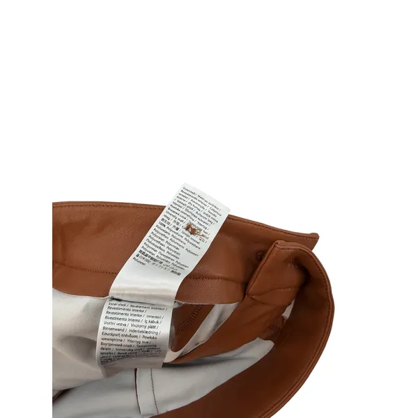 NA-KD Cognac Brown‎ Flared PU Faux Leather Pants High Rise NWT EU 36 US 6 - Image 11