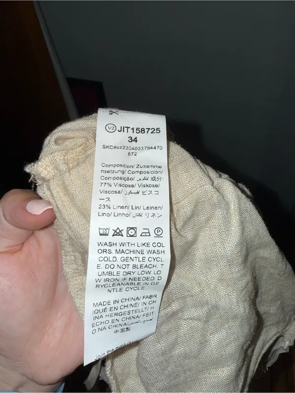 Beige Spaghetti Strap Pantsuit Tan Size L - Image 4