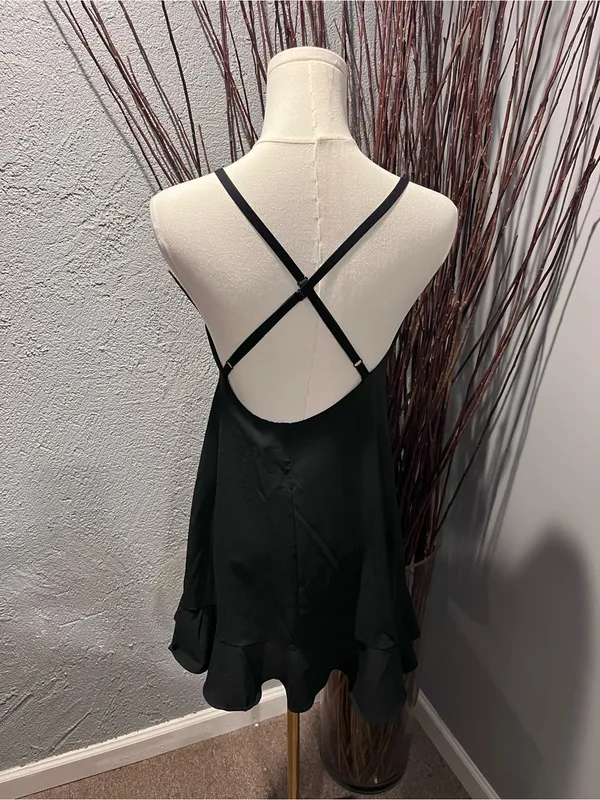 🌸Aerie Offline Real Me Black Ruffle Athletic Dress Size Small🌸 - Image 4