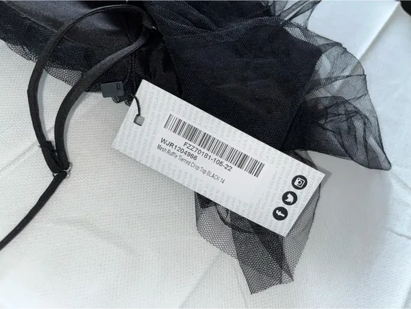 Boohoo black Tulle Crop Top Built in Bra - Image 5