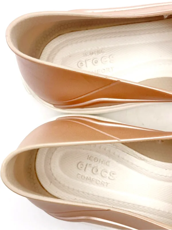 Crocs CitiLane Roka Slip On Shoes Women 7 Rose Gold Metallic Perforated Sneaker - Image 9
