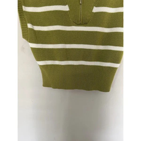 Marc New York Striped Quarter Zip Sweater Vest Size XS Chic Preppy Career - Image 5