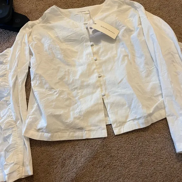NWT‎ commense white blouse small White - Image 3