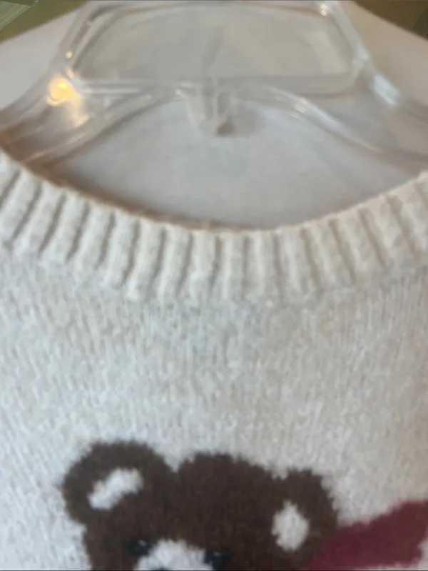 Cozy Cream Bear Snow Ski Sweater - Women's Crewneck Oversized - Image 6