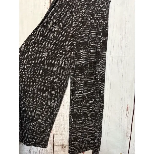 Billabong Women's Adjustable Rayon Black Printed Wide Leg Jumpsuit Size Small - Image 3