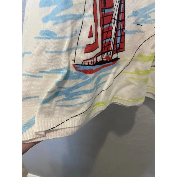 Joseph A Knit Sweater Top Sailboat Novelty NWT Size XL Preppy Artsy - Image 3