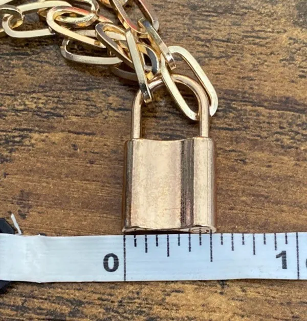 Paperclip Cross Locket Layered Chocker Gold - Image 4